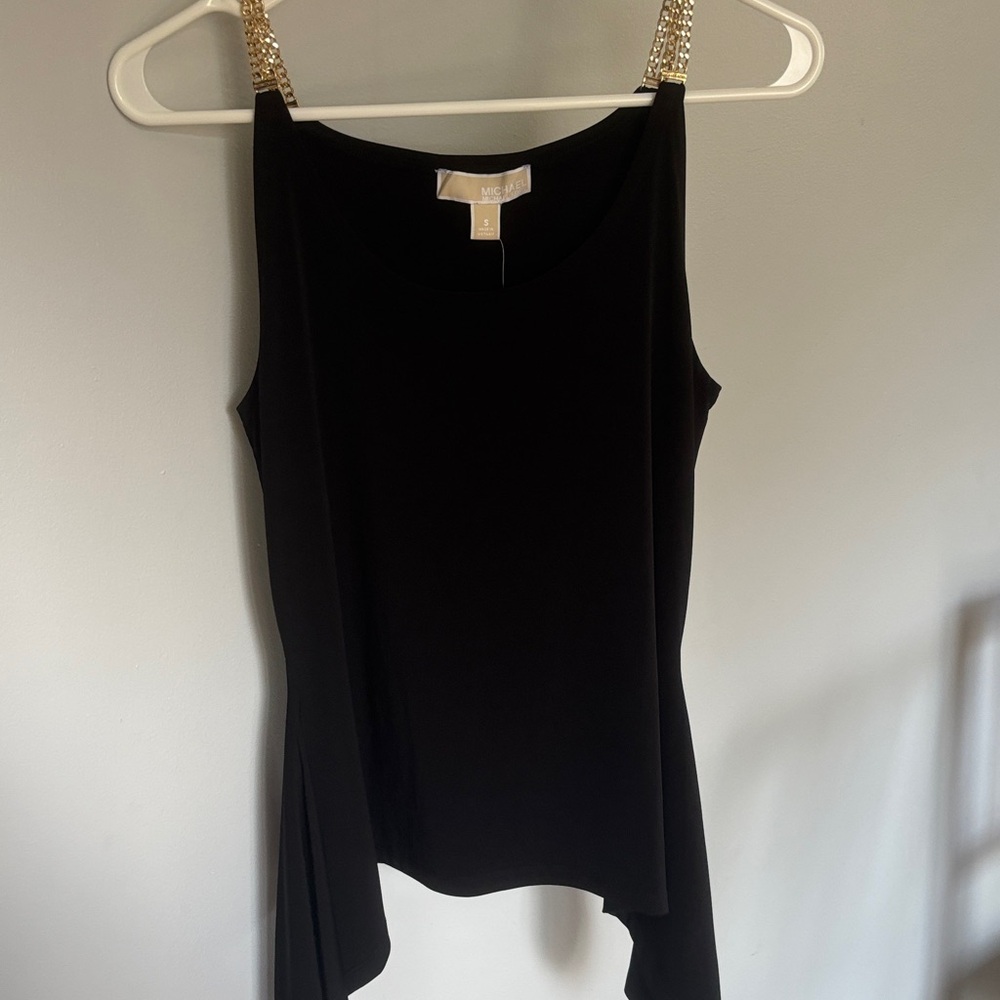 MSK Elegant Black Tank with Gold Accents